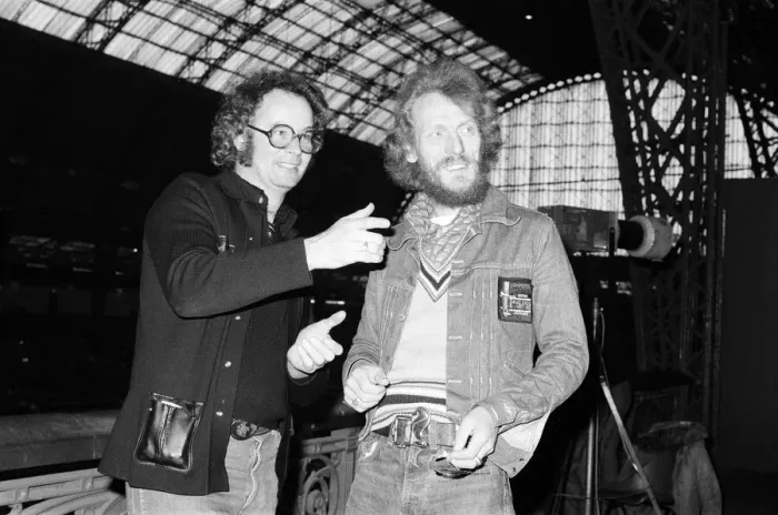 Framed Print : Ginger Baker (right), Drummer and founder of the rock band Cream, with Mel Bush Framed Print : Ginger Baker (right), Drummer and founder of the rock band Cream, with Mel Bush