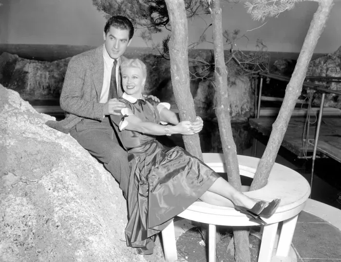 Framed Print : Ginger Rogers with husband Jacques Bergerac in the film Lifetime January 1954