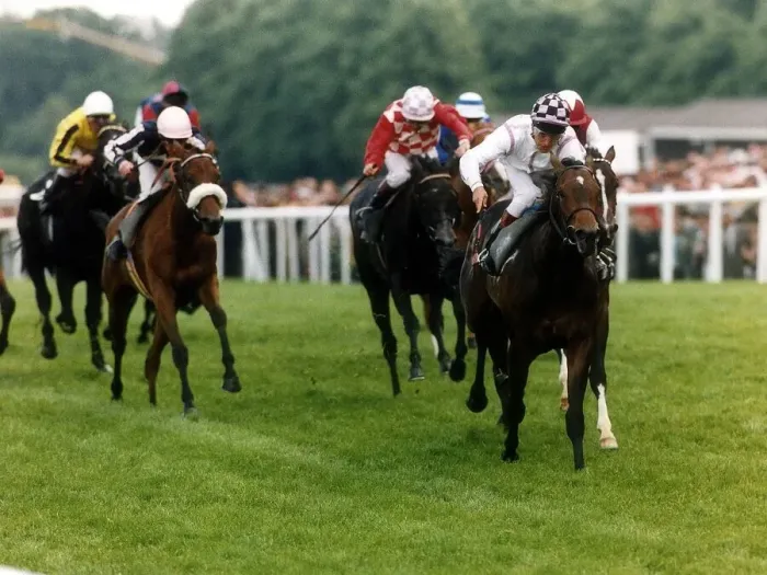Framed Print : Gipsy Fiddler and jockey Pat Eddery leading to win the Windsor Castle Stakes at Royal