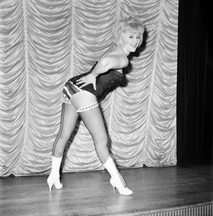 Framed Print : Show girl Audrey Crane seen here performing on stage 1962 Framed Print : Show girl Audrey Crane seen here performing on stage 1962