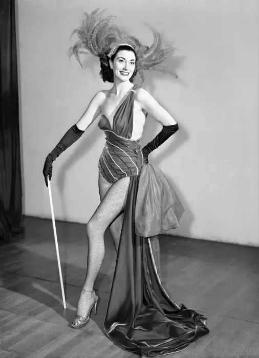 Framed Print : Show girl in costume seen here on stage. 1966 Framed Print : Show girl in costume seen here on stage. 1966