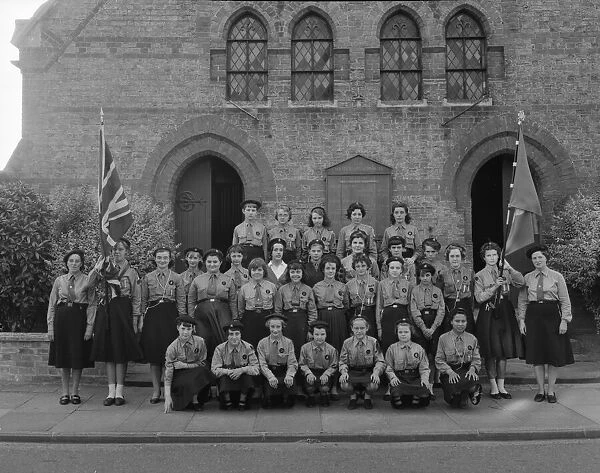 Girl Guides dedication of flag at Cottenham Methodists Church July 1959