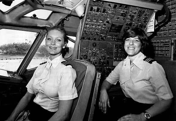 Girl Pilots... Valerie Walker (left) and Cindy Rucker. Male colleagues aren