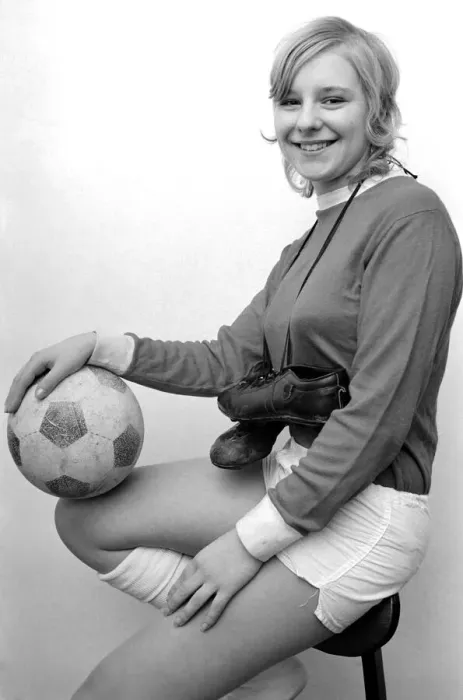 Framed Print : Girl. Sport. Football. Laura Sullivan - girl footballer transfered for 50p