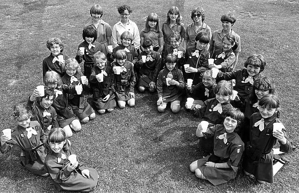 The girls from the 1st Teesville Brownie pack from Eston. 2nd June 1982