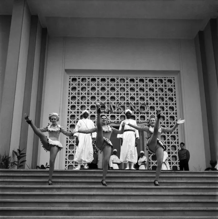 Framed Print : Girls dancing on the steps of the casino in Marrakech, Morocco December 1952 Framed Print : Girls dancing on the steps of the casino in Marrakech, Morocco December 1952