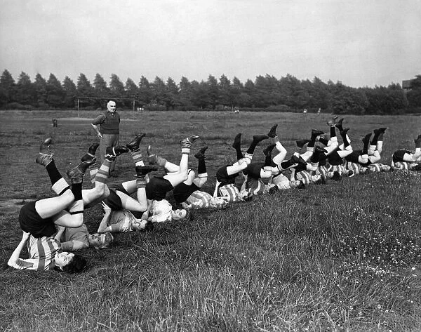 The girls are loosening up for the new season. They are members of the Fairey Aircraft