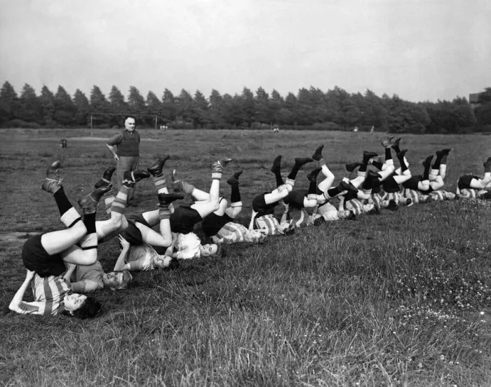 Framed Print : The girls are loosening up for the new season. They are members of the Fairey Aircraft