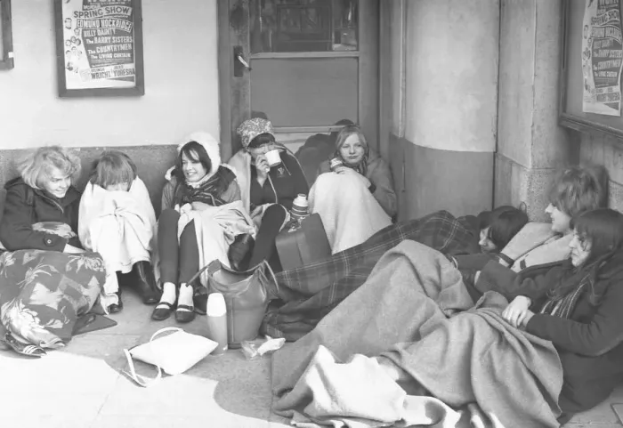 Framed Print : Girls queued all night to get tickets to see The Walker Brothers at Coventry Theatre
