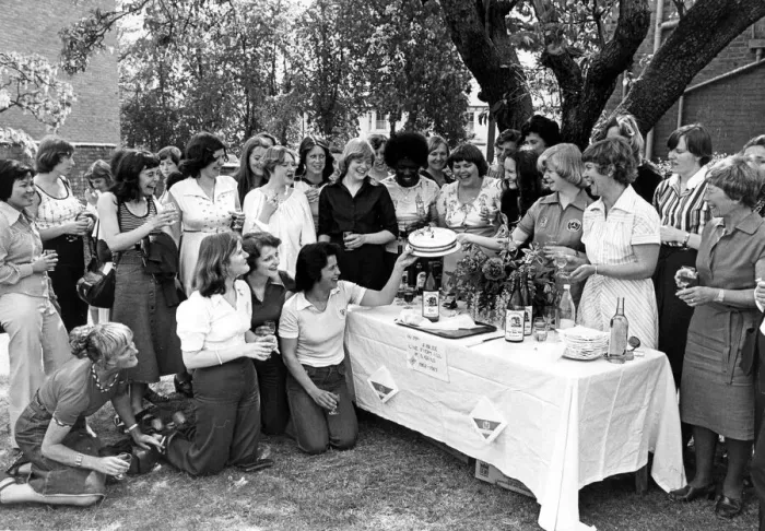 Framed Print : The girls at the South Warwickshire School of Nursing swopped uniforms for jeans