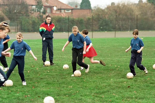 Girls at St Davids School, Acklam, are put through their paces during a visit by Jim
