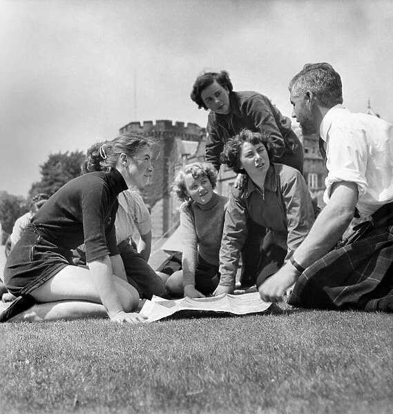 Girls on a two week map reading course at Kilrory Castle, Scotland