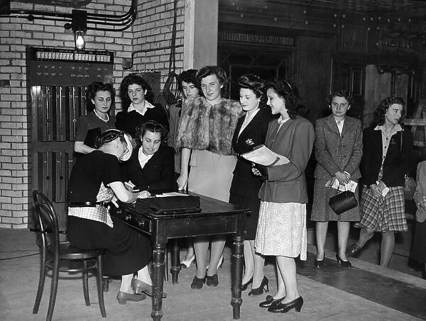Girls who will acts as hostesses at the new Allied Forces Stage Door Canteen