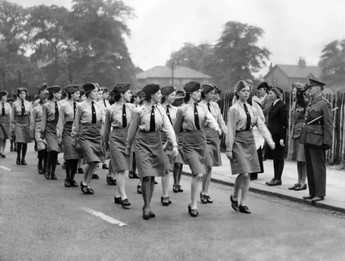 Framed Print : Girls of the Womens Air Training Corps attend a church parade at Christ Church in