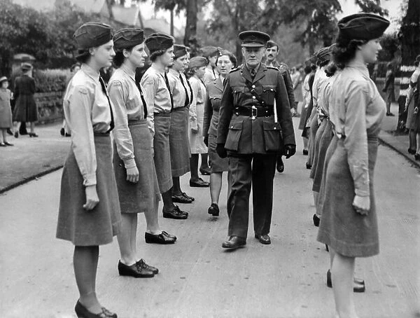 Girls of the Womens Junior Air Training Corps attend a church parade as Christ
