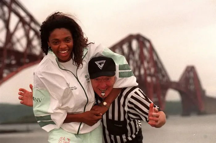 Framed Print : Gladiator Rocket ( Pauline Richards) gets a head lock on referee John Anderson with Framed Print : Gladiator Rocket ( Pauline Richards) gets a head lock on referee John Anderson with