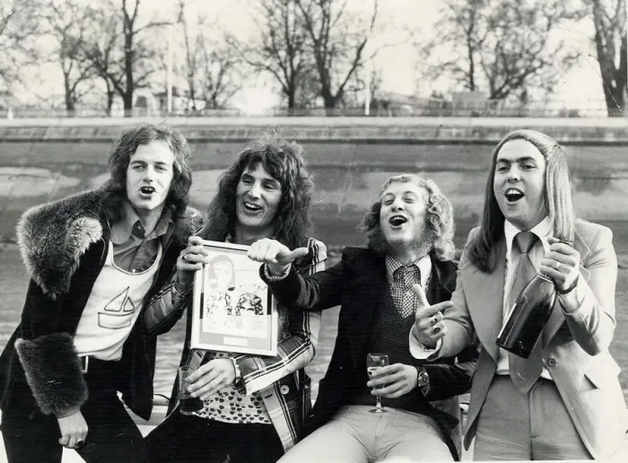 Framed Print : Glam Rock group Slade. L-R Jimmy Lea, Don Powell, Noddy Holder Framed Print : Glam Rock group Slade. L-R Jimmy Lea, Don Powell, Noddy Holder