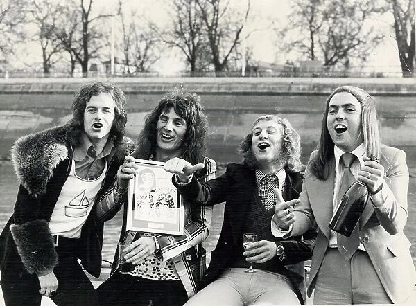 Glam Rock group Slade. L-R Jimmy Lea, Don Powell, Noddy Holder