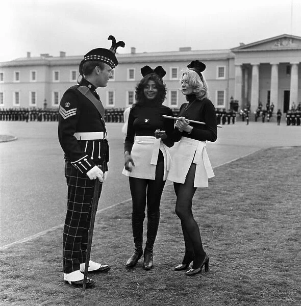 Glamour  /  Military  /  Unusual: Bunny girls at Sandhurst. April 1977 77-01991