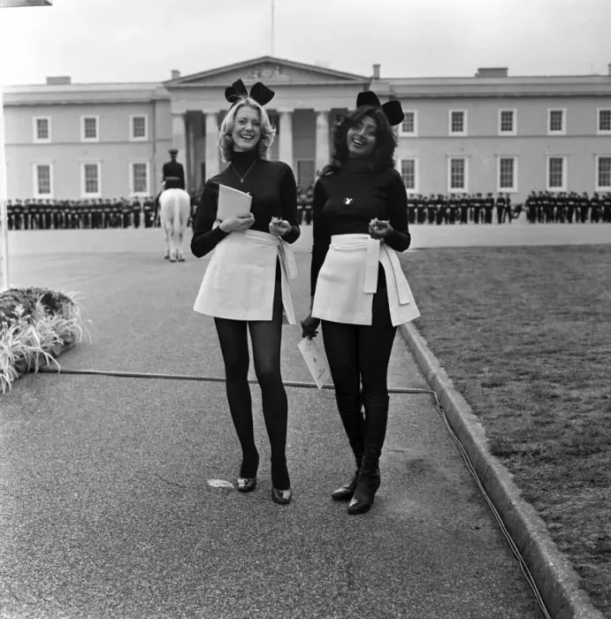 Framed Print : Glamour  /  Military  /  Unusual: Bunny girls at Sandhurst. April 1977 77-01991-005