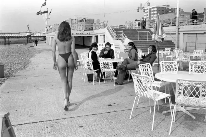 Framed Print : Glamour model Felicity Jane wearing the Thong in Brighton (Saturday) Framed Print : Glamour model Felicity Jane wearing the Thong in Brighton (Saturday)