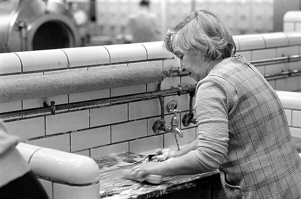 Glasgow Steamies. General scenes of women doing the laundry in a steamies in the Gorbals