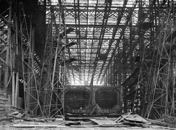 Framed Print : The glass covered yard in which the Mauretania was built at Swan Hunter shipbuilders in Framed Print : The glass covered yard in which the Mauretania was built at Swan Hunter shipbuilders in