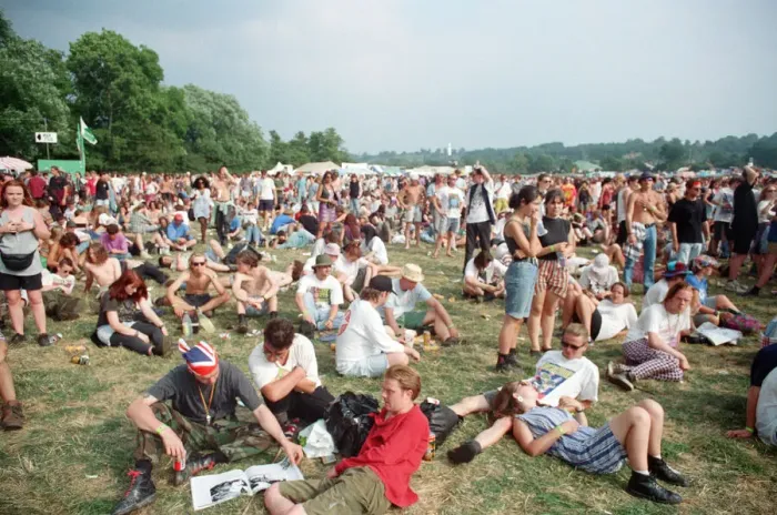 Framed Print : Glastonbury Festival, Worthy Farm, Picton, Somerset. A small section of Framed Print : Glastonbury Festival, Worthy Farm, Picton, Somerset. A small section of