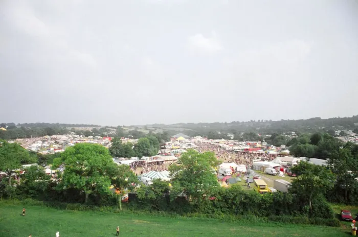 Framed Print : Glastonbury Festival, Worthy Farm, Picton, Somerset. A wide picture showing