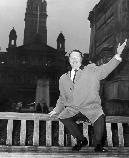 Glen Daly, Scotlands controversial comedian poses here on a bench in Glasgow