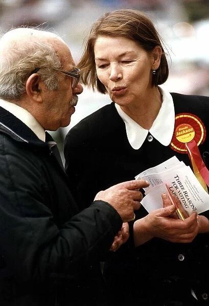 Glenda Jackson actress Labour MP for Hampstead campaigning for an election