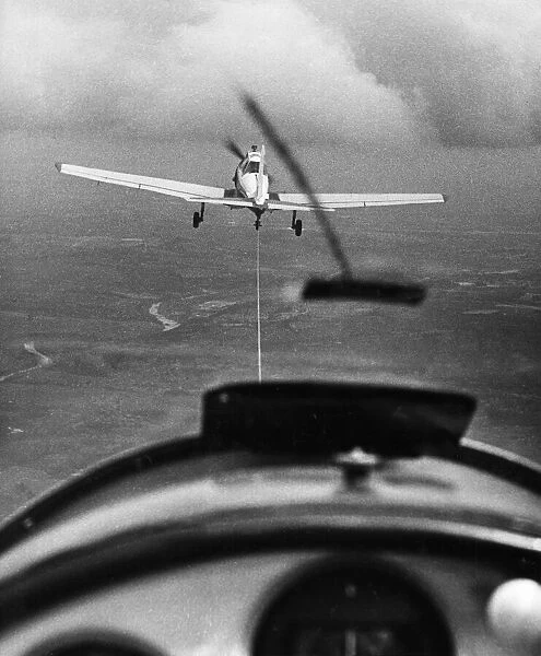 Gliding over Northumberland. The glider is pulled to attitude by a De Havilland Chipmunk