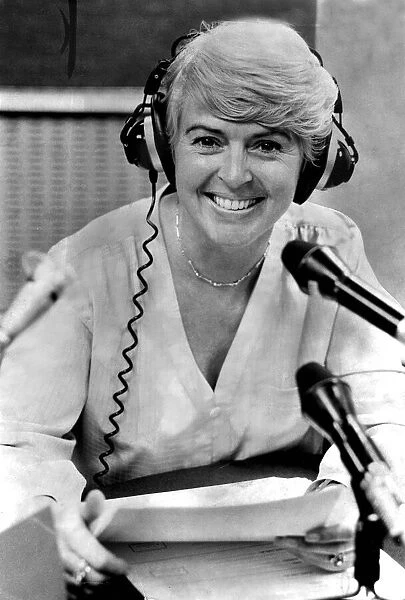 Gloria Hunniford in radio studio smiling - July 1981 13  /  07  /  1981