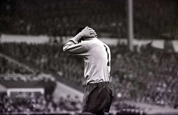 Goal keeper Banks holds his head in his hands World Cup Football 1966