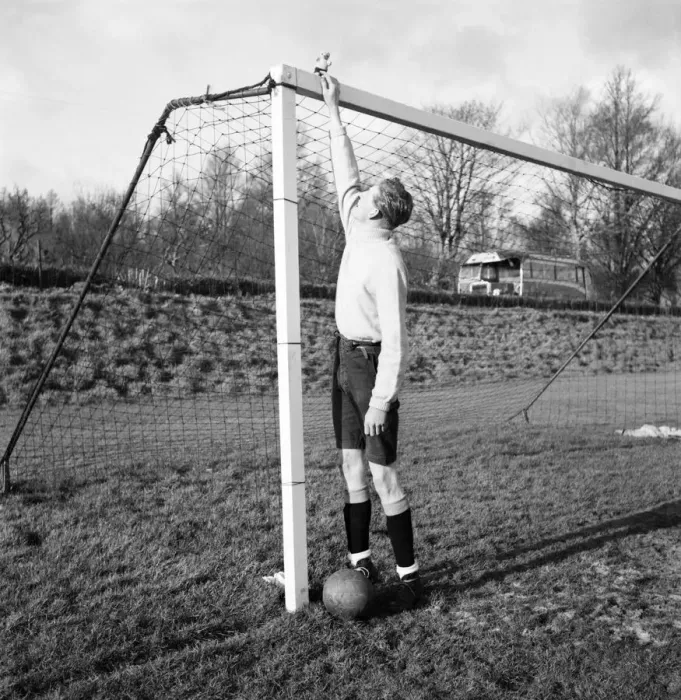 Framed Print : Goalkeeper David Hole dives to try and save the ball going into the goal January Framed Print : Goalkeeper David Hole dives to try and save the ball going into the goal January
