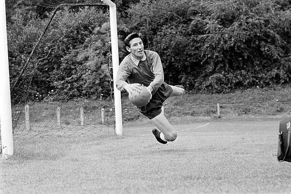 Goalkeeper for Tottenham Hotspur practicing his saves during training