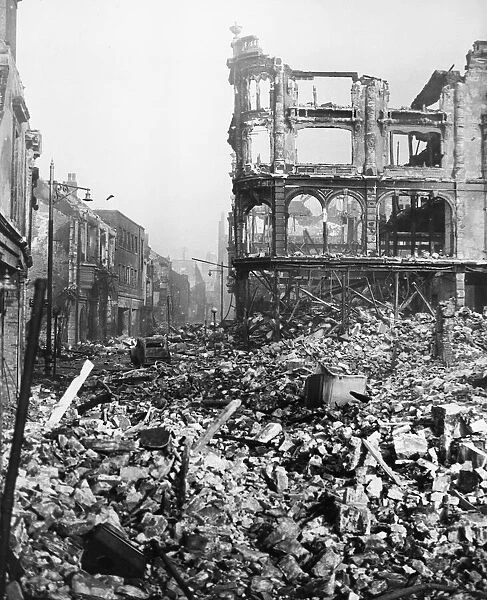 Goat Street after Swanseas three night blitz during the Second World War