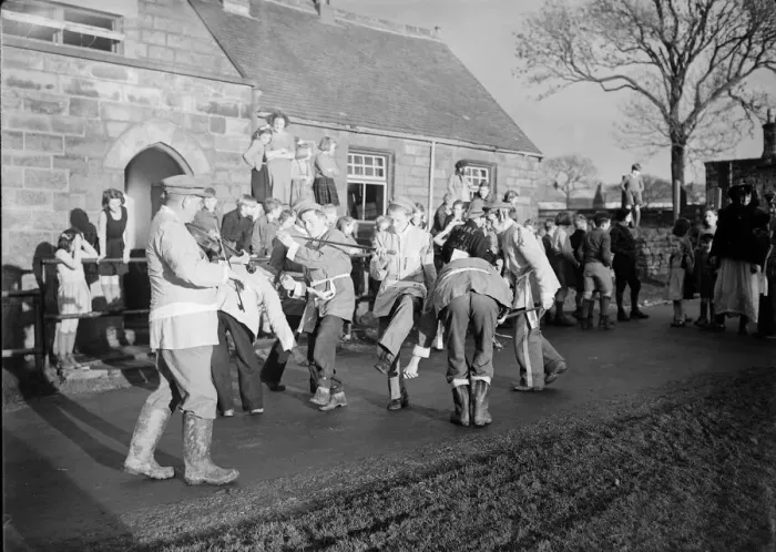 Framed Print : Goathland Plough Stots Yorkshire County dance team performing ancient ceremony of dancing