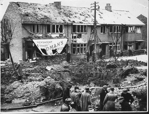 Goddard Avenue after bombing in March 1941. Despite the considerable damage houses