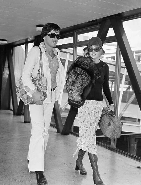 Goldie Hawn, American actress with Bruno Wintzell at London Heathrow Airport