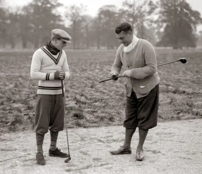 Framed Print : Golf at Stoke Poges Golf Club November 1923 Roy Royston (left Framed Print : Golf at Stoke Poges Golf Club November 1923 Roy Royston (left