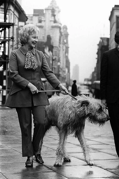 Googie Withers actress with irish wolfhound kerry