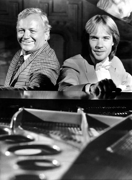 Former Goon Sir Harry Secombe and pianist Richard Clayderman are pictured at