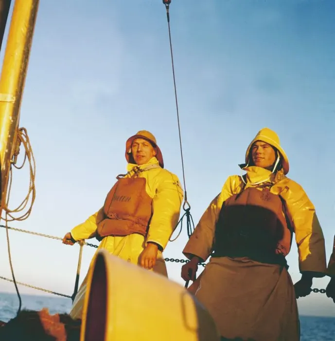 Framed Print : Gorleston Lifeboat Crew off the Norfolk Coast July 1967
