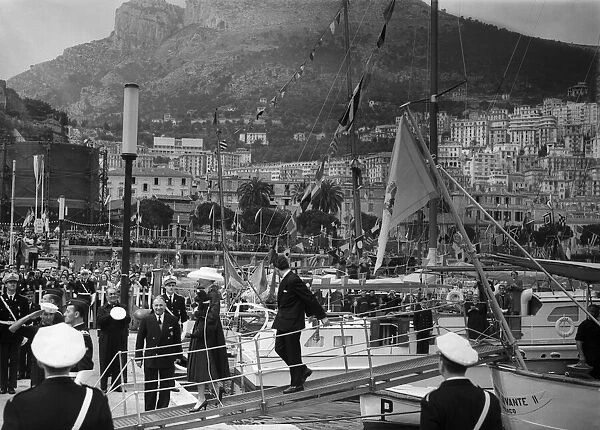 Grace Kelly arrives in Monte Carlo for her wedding to Prince Rainier III in the following