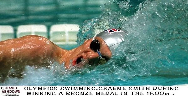 Graeme Smith Swimmer for Britain during winning the 1500 metres Bronze Medal