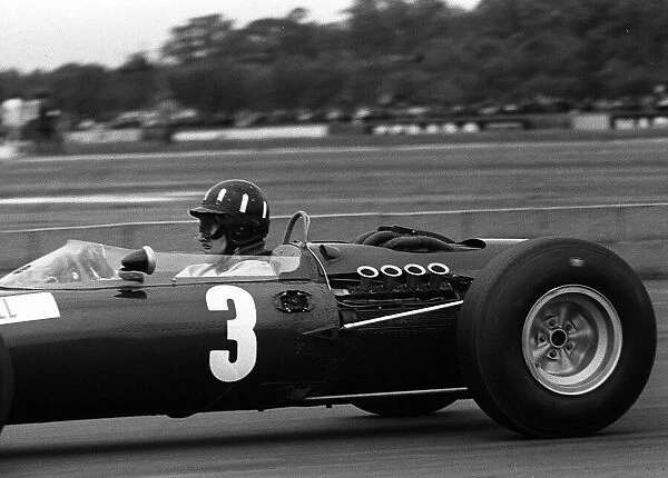 Graham Hill in his B. R. M. during the British Grand Prix at Silverstone 1965