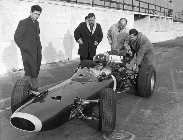 Graham Hill testing in his BRM. February 1966