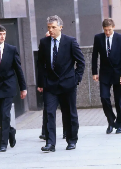 Framed Print : Graham Roberts 1988 leaving court breach of peace charge after Rangers Celtic match Framed Print : Graham Roberts 1988 leaving court breach of peace charge after Rangers Celtic match