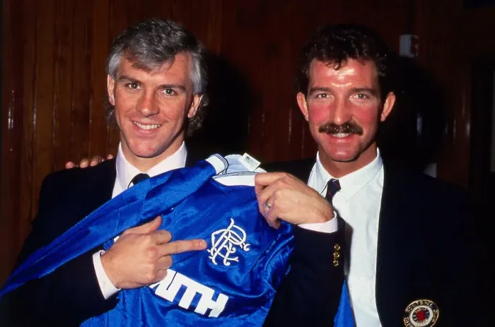 Framed Print : Graham Roberts & manager Graeme Souness December 1986 Framed Print : Graham Roberts & manager Graeme Souness December 1986